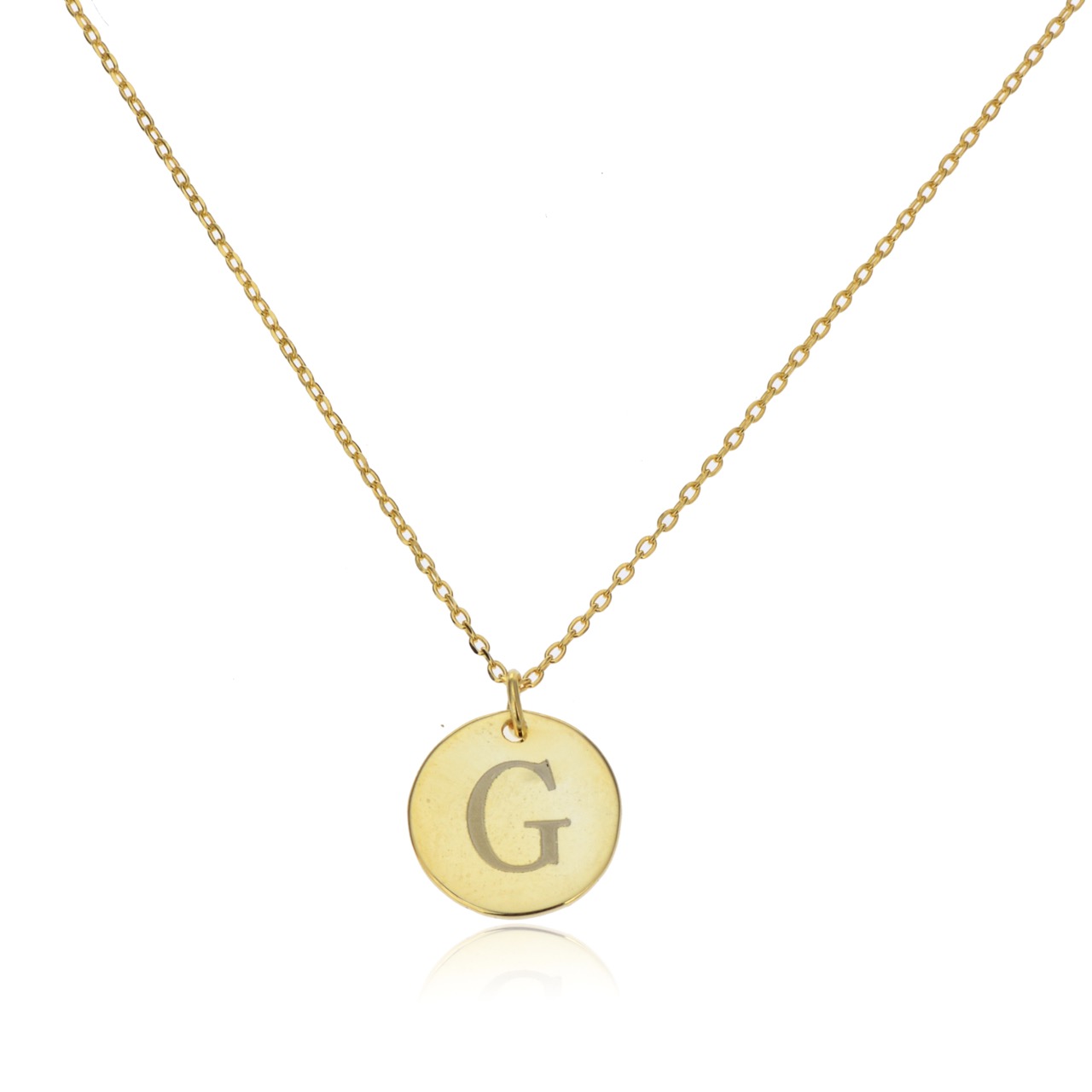 Silver 925 Initial Letter Necklace - G - LEPUS Gift Shops