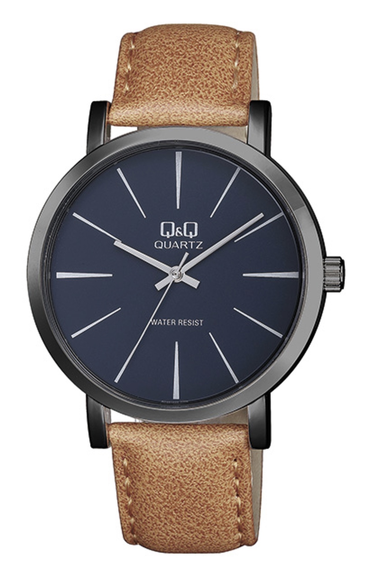 Q&Q Watch Brown Strap Black Dial - LEPUS Gift Shops